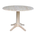 42" Round Solid Wood Dual Drop Leaf Pedestal Table R71045