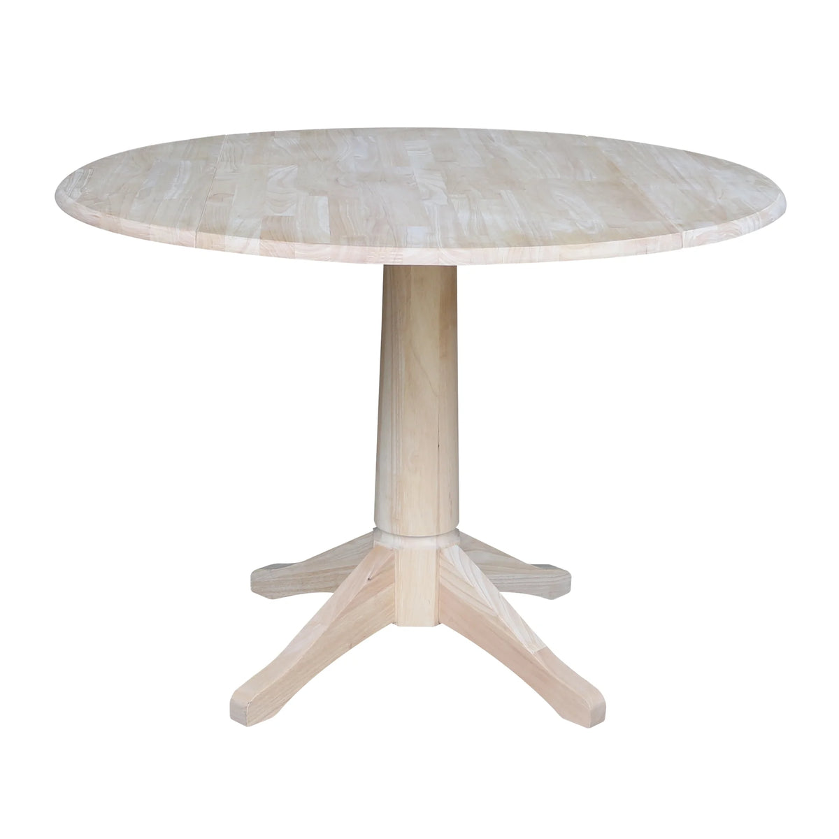 42" Round Solid Wood Dual Drop Leaf Pedestal Table R71045