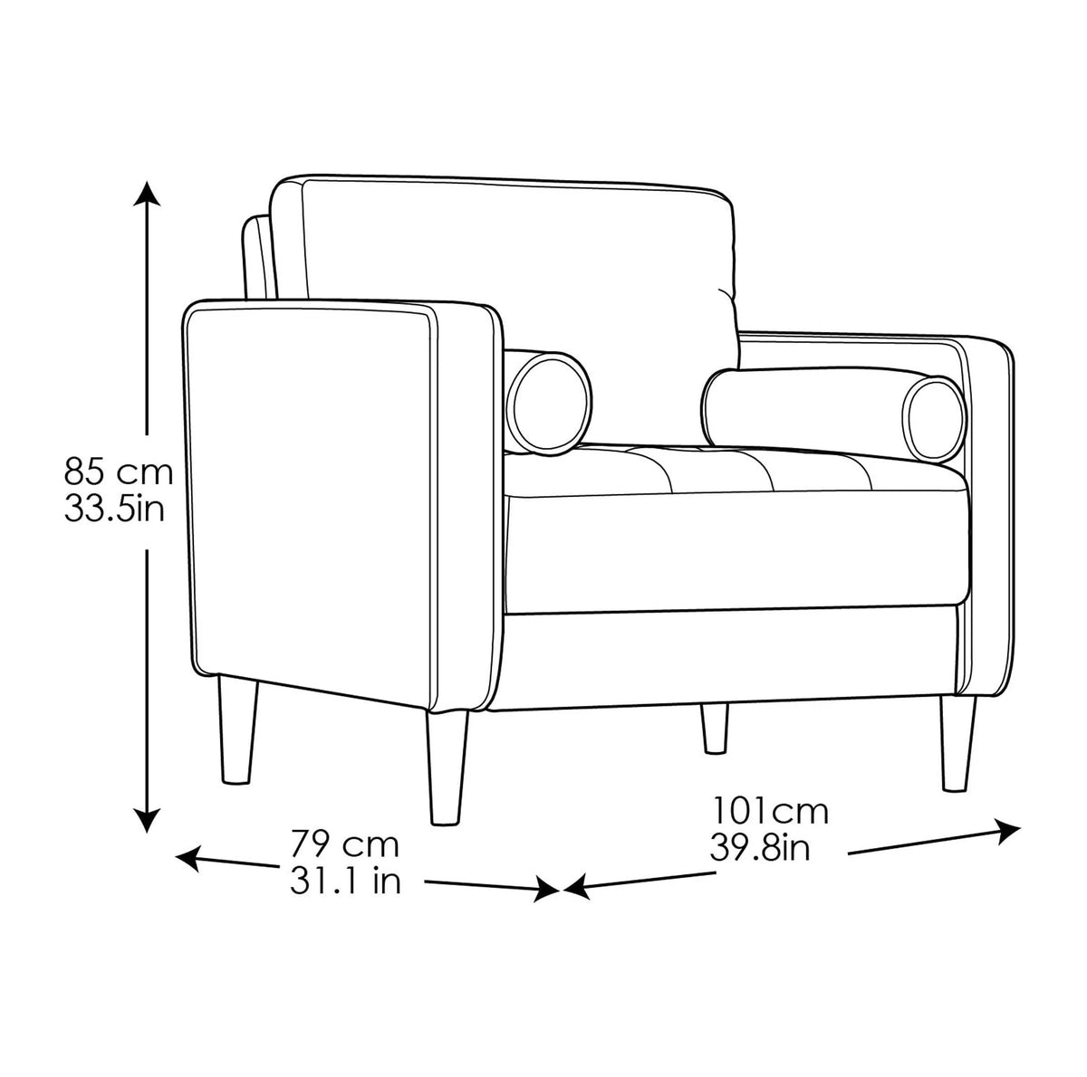 Navy Blue Fabric Lounge Chair O580763