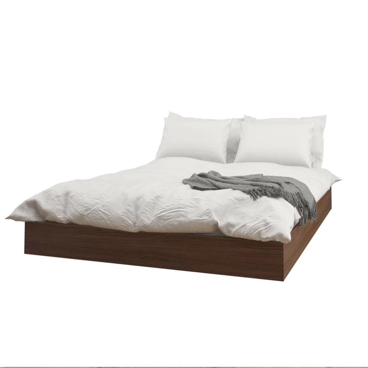 Queen Size Bedroom Set Walnut and Black F190