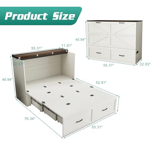Full Size Black Wood Murphy Chest Bed with Drawer O962999