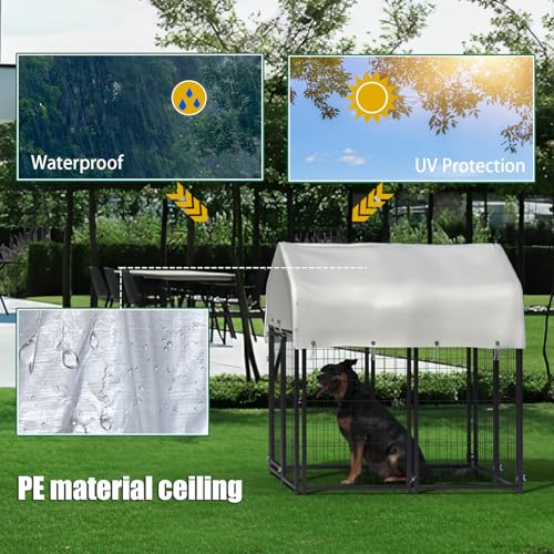 Large Heavy Duty Dog Kennel with Roof 8'x4'x6' N3599