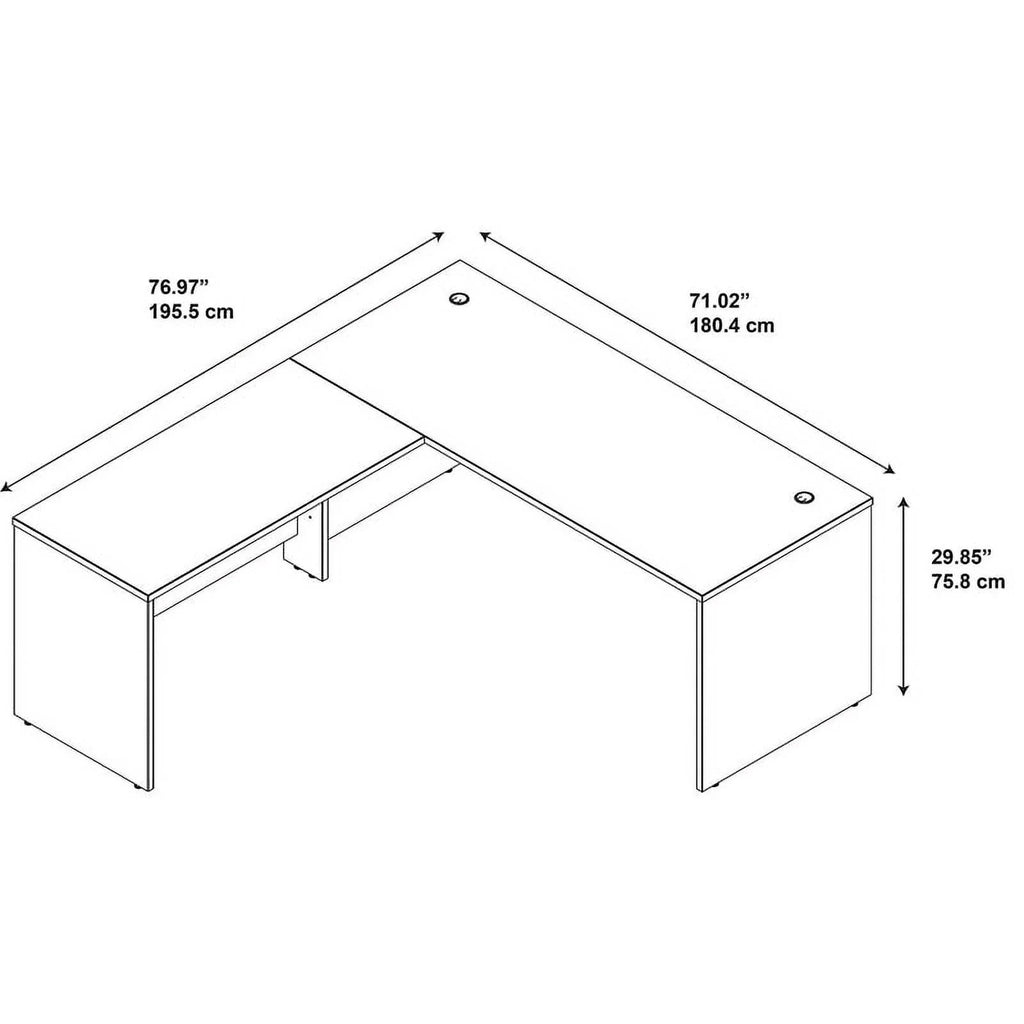 72"x30" Wood L-Shaped Computer Desk X47354