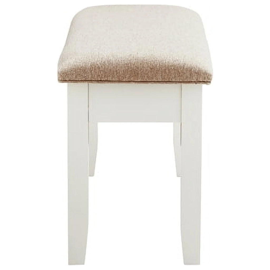 Vanilla White Wood Storage Bench P794