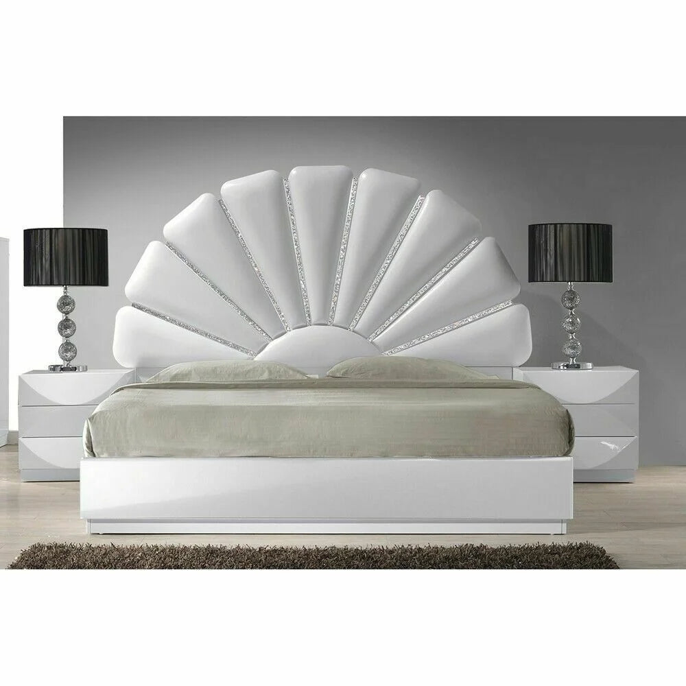 Queen Size High Gloss White Headboard P632438