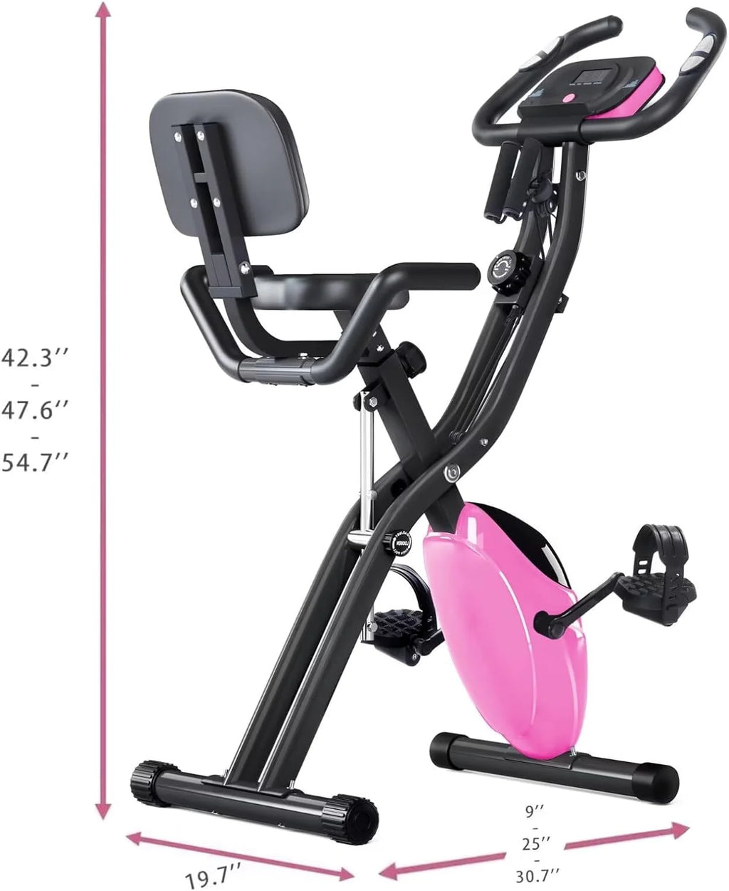 Foldable Magnetic Exercise Bike 300 lbs with Backrest R838