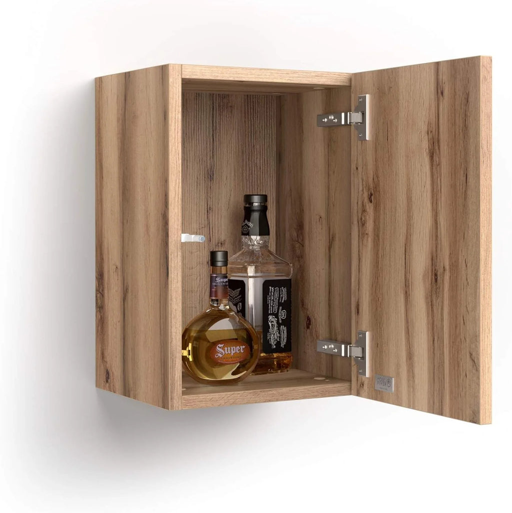 Rustic Oak Wall Unit With Door D3597