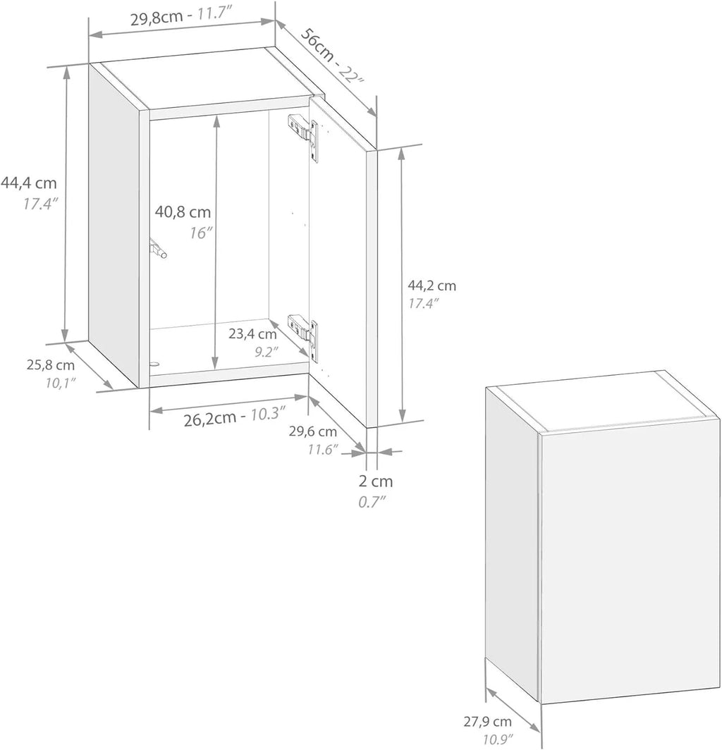 Rustic Oak Wall Unit With Door D3597