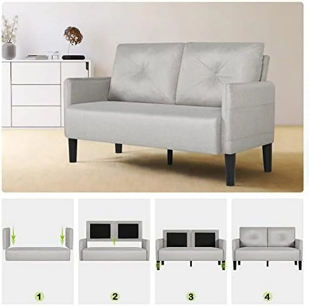 Modern Fabric Loveseat Sofa with 2 USB Charging Ports P2268