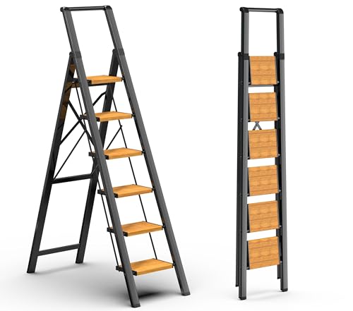 2 Step Ladder Portable Folding Step Stool with Anti-Slip Pedal, White, 300lbs U186