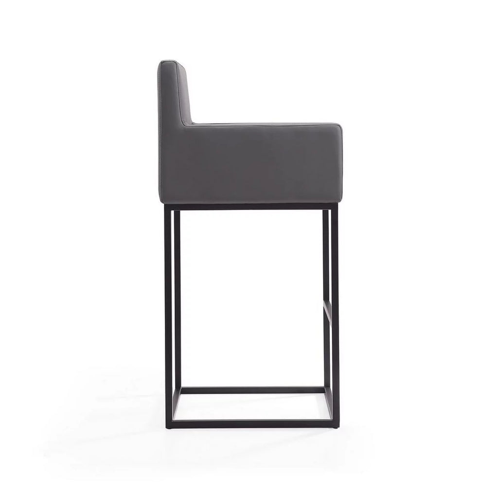 30" Faux Leather Barstool in Gray X788535