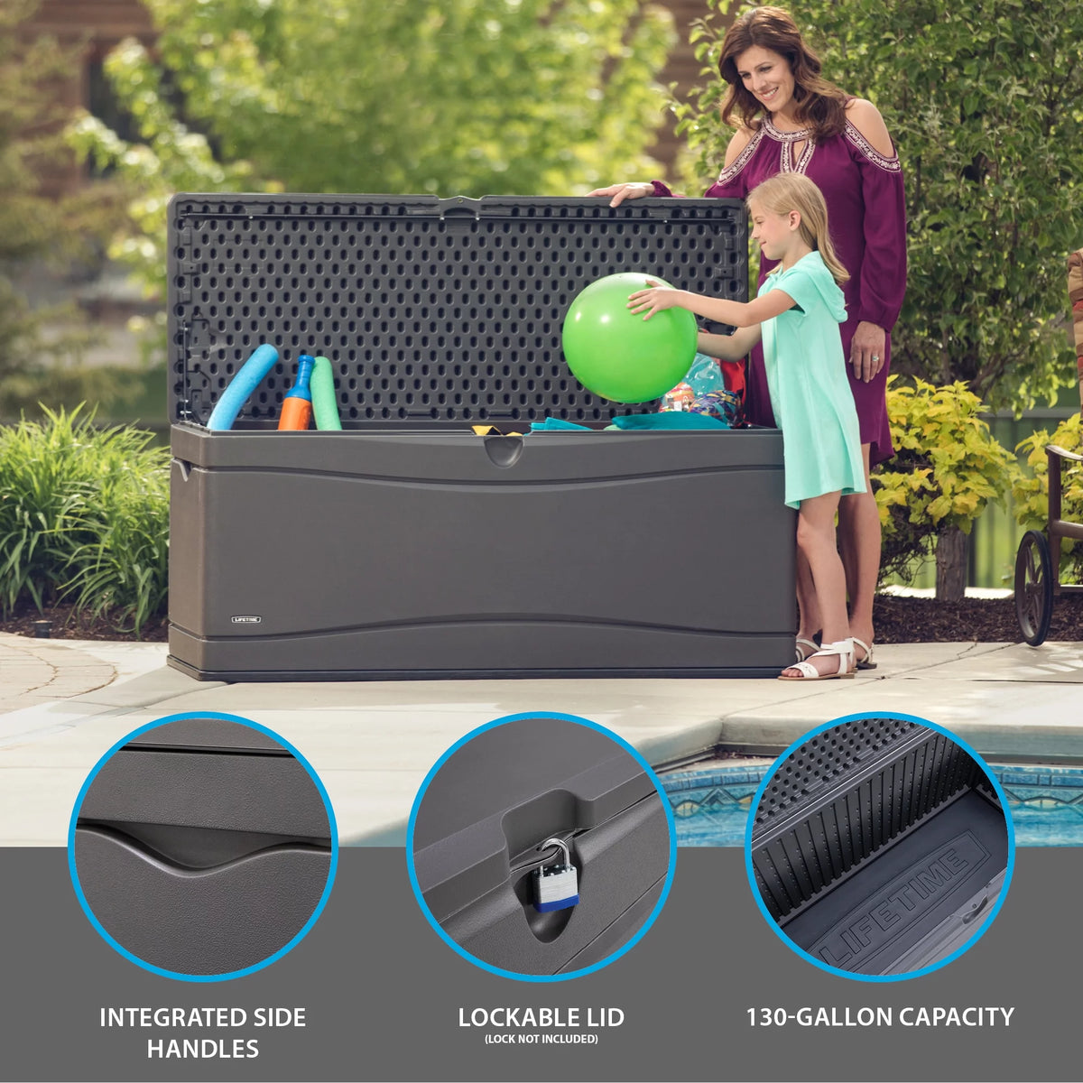 Heavy-Duty 130 Gallon Plastic Deck Box Z763668
