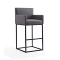 30" Faux Leather Barstool in Gray X788535