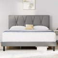 Queen Size Fabric Upholstered Platform Bed Frame T87214