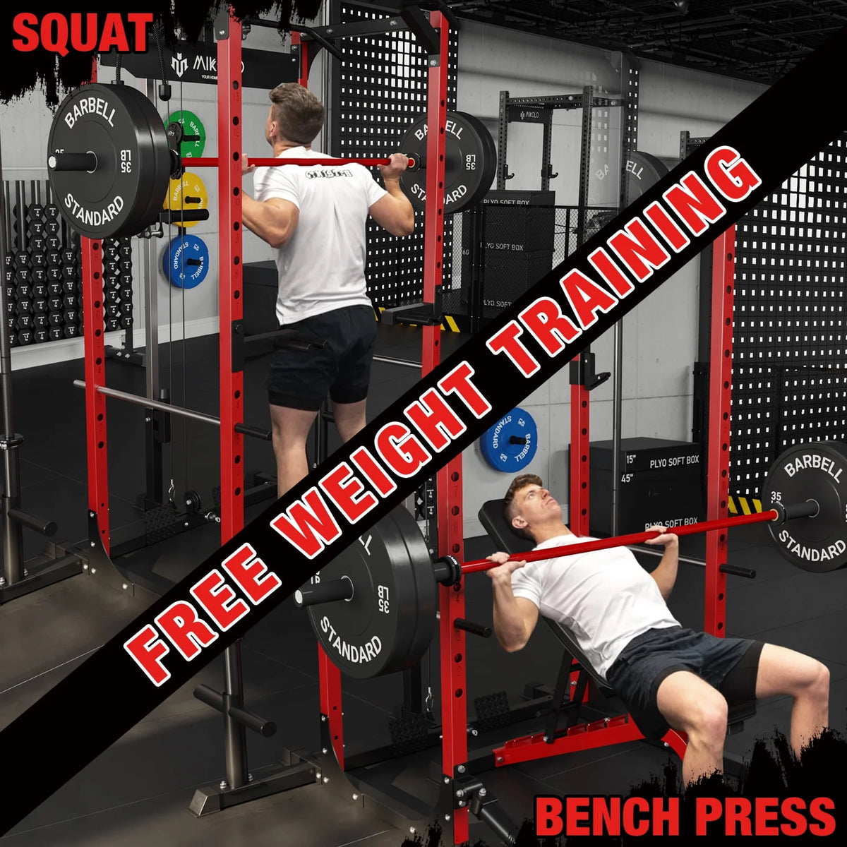1200LBS Capacity Power Rack with LAT Pulldown System N75431