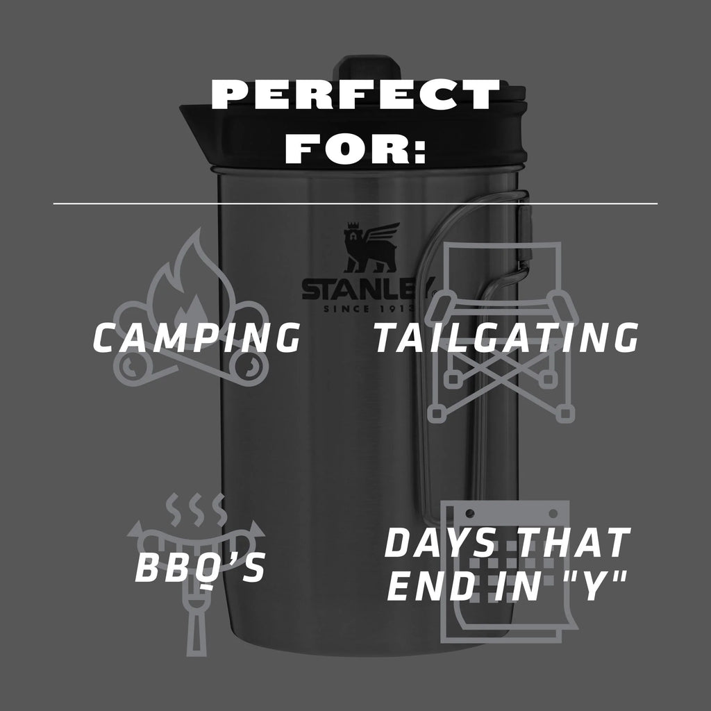 Stainless Steel Camping French Press Coffee Maker, 32 oz C964929