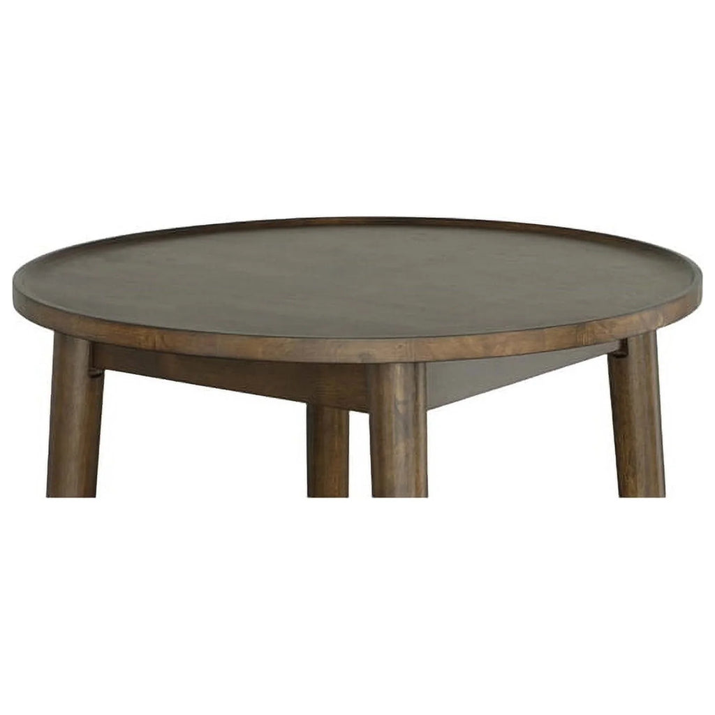 Wood Round Bar/Pub Table in Walnut Brown X8005