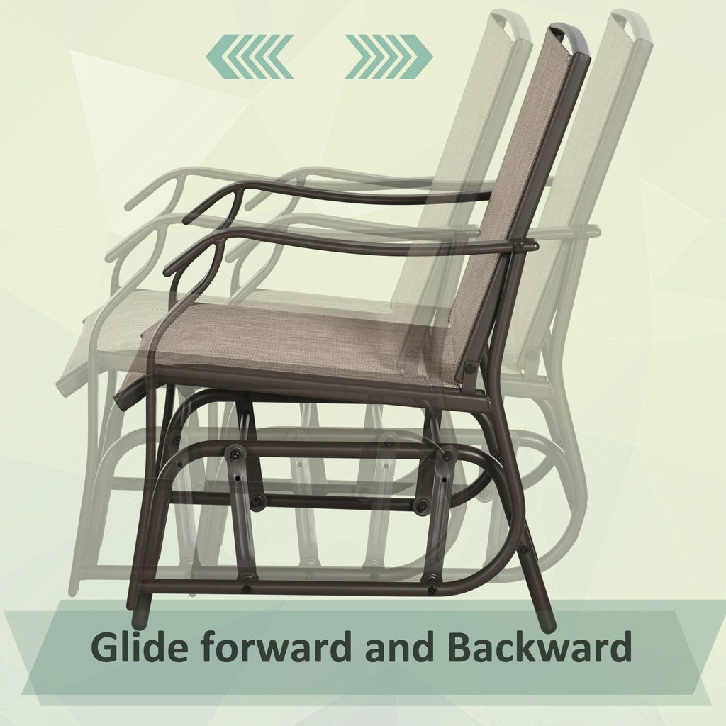 3 Pc Sling Fabric Rocking Glider Chair with Table Set M6546