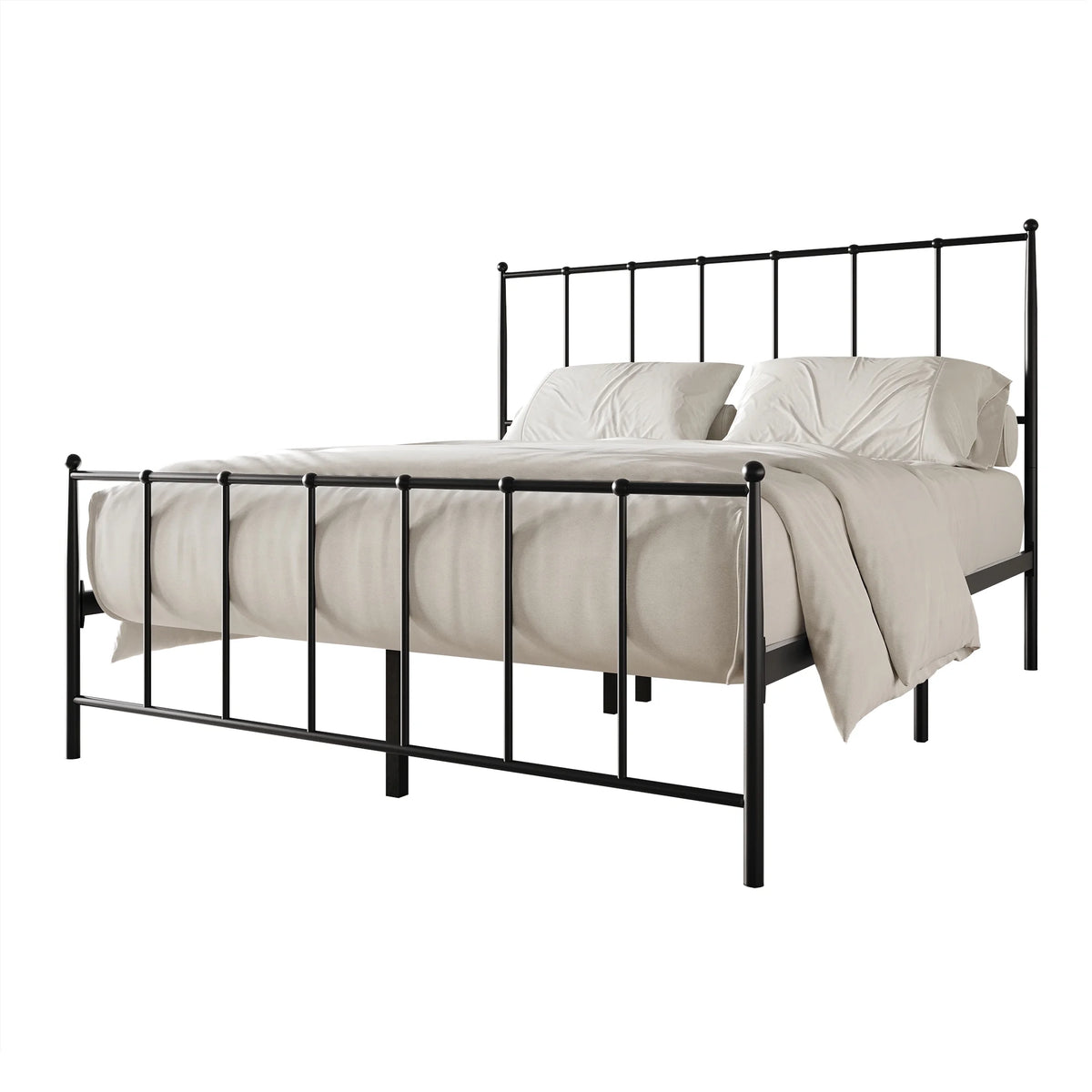Twin Size White Metal Platform Bed Z973240