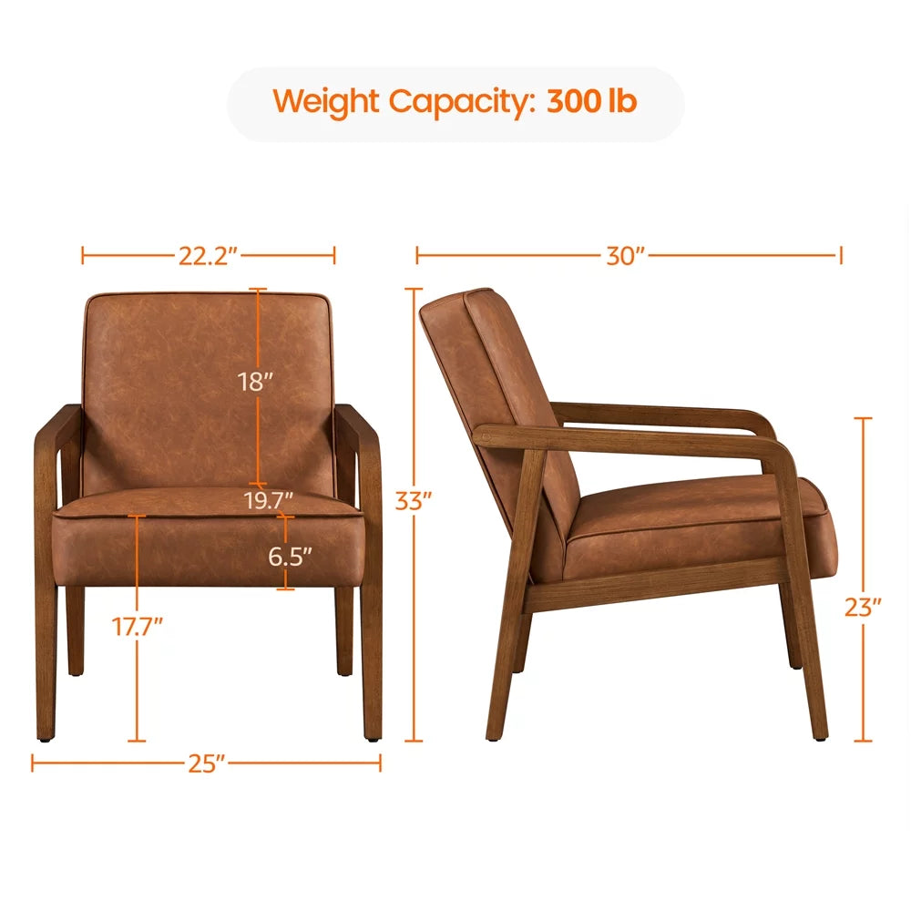 Light Brown Faux Leather Armchair U89396