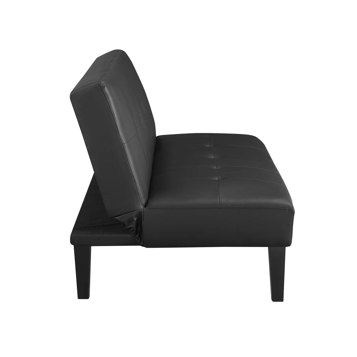 Black Faux Leather Convertible Futon Sofa Bed C80018