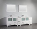 96 in. Single Sink White Ceramic Vanity Cabinet with Mirror V775