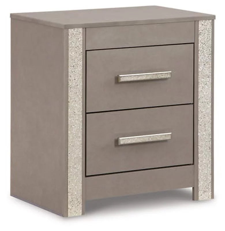 Gray 2 Drawer Nightstand M782