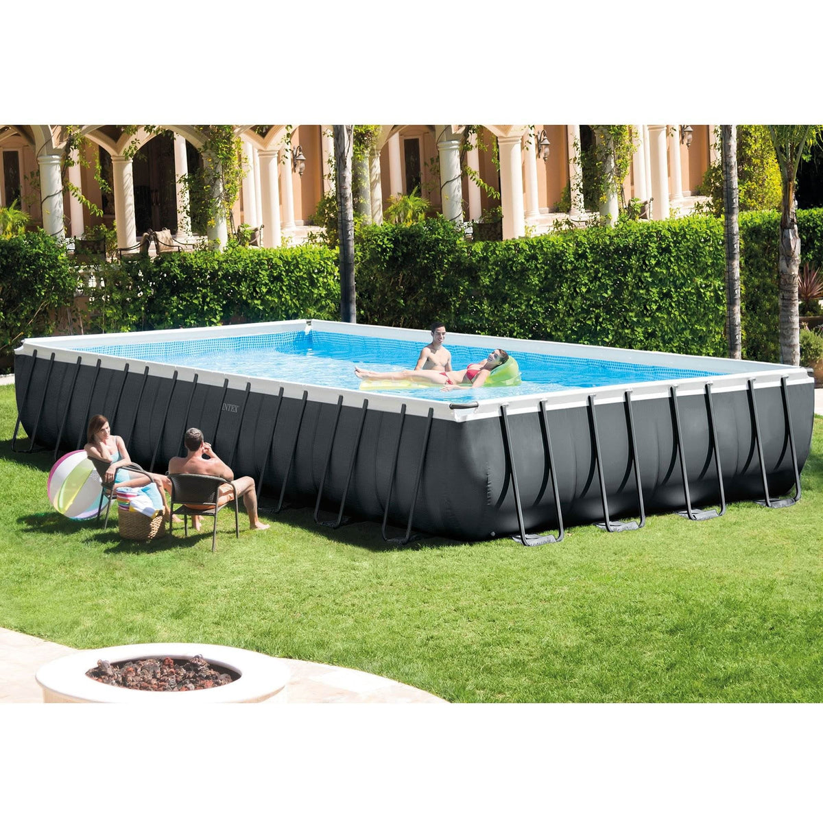 24' x 12' x 52 Rectangular Frame Swimming Pool with Pump Q7255