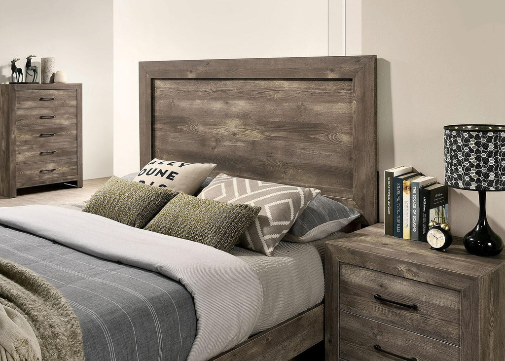 Natural Tone Wood King Bedroom Set 5pcs B83669