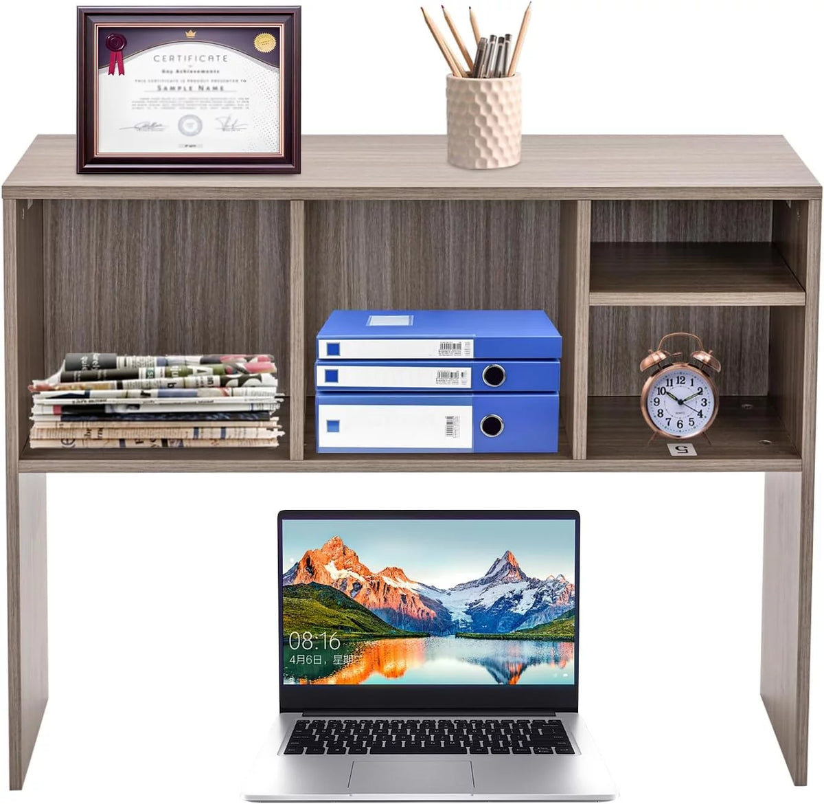Gray Desk Bookshelf Organizer U368485