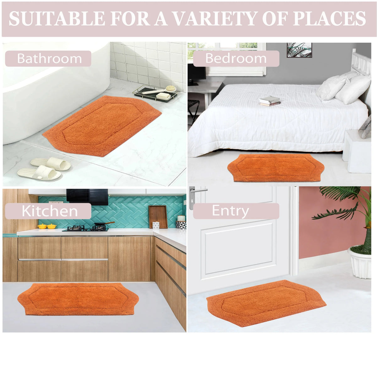 100% Cotton Tufted Non-Slip Bath Rug 24"x40" L515