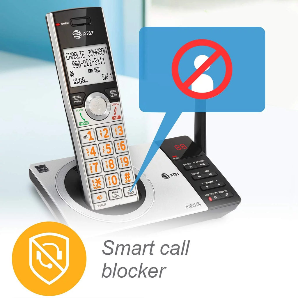 Silver/Black Cordless Phone with 4 Handsets I815