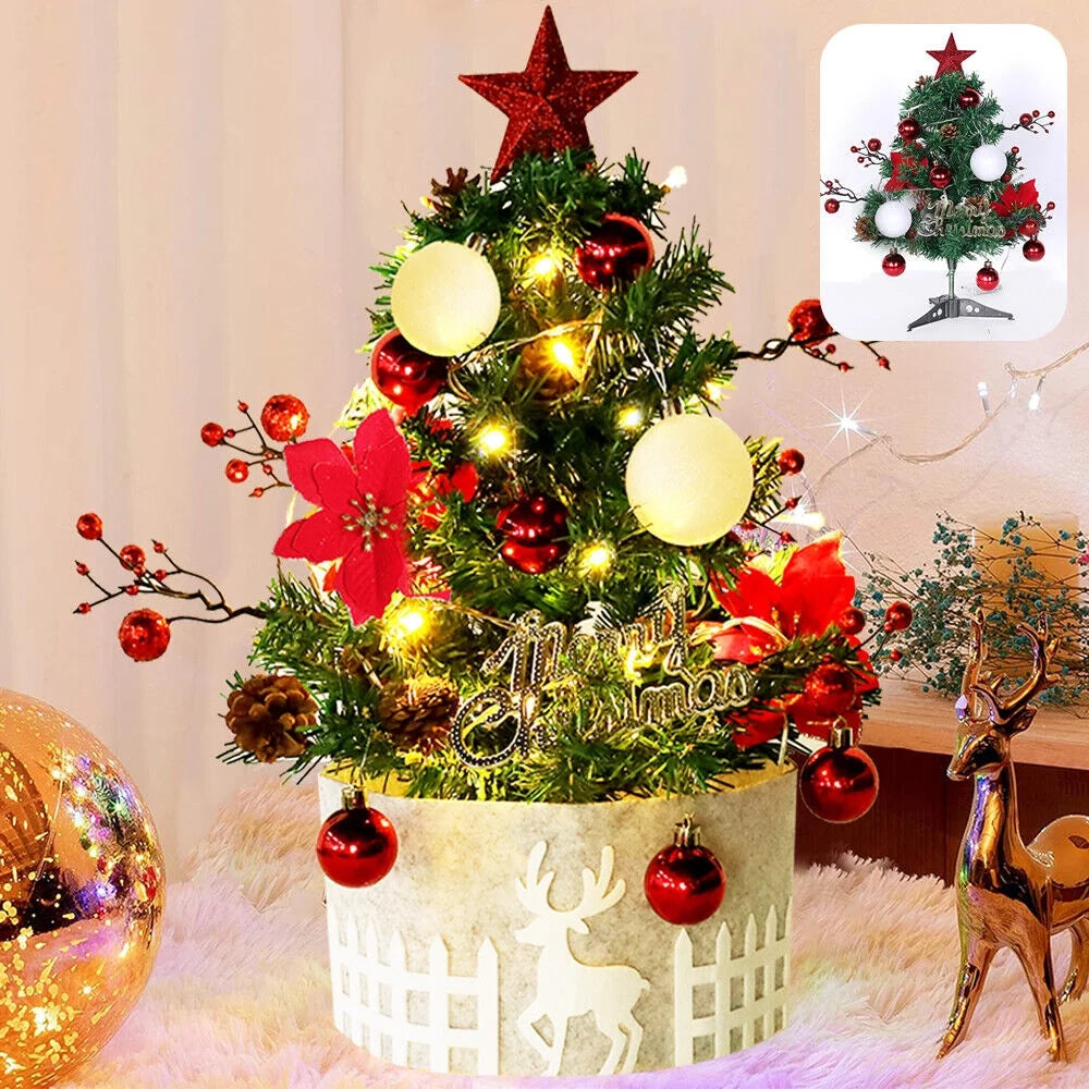 2ft Artificial Mini Christmas Pine Tree with Lights D256