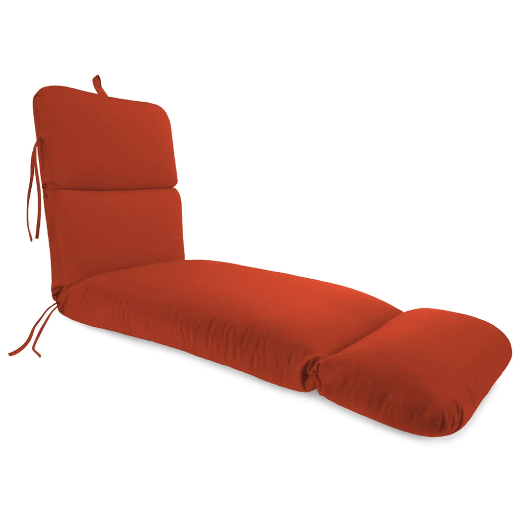 74" x 22" Terracotta Red Outdoor Chaise Lounge Cushion with Ties A293477