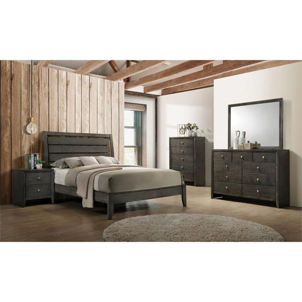 Mod Gray Wood Eastern King Panel Bed T64796
