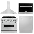 36 in. Dual Fuel Range, Range Hood, Microwave Oven, Dishwasher P160695