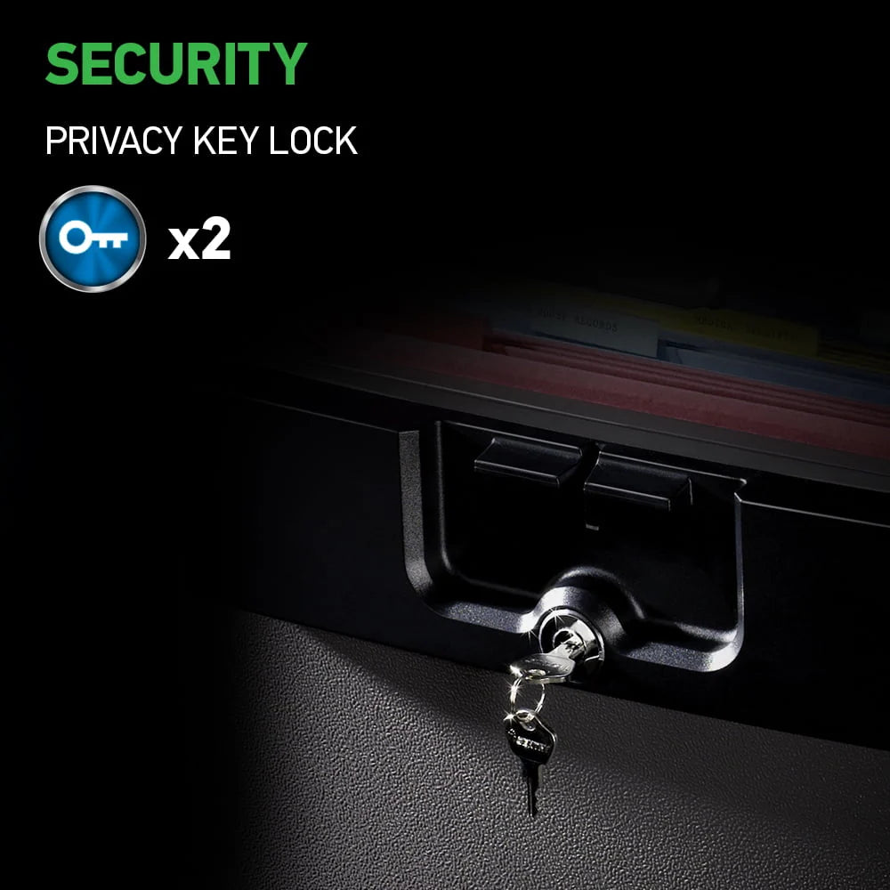 Fire-Resistant Water-Resistant Key Lock Safe Box 0.65 cu. ft. W60189