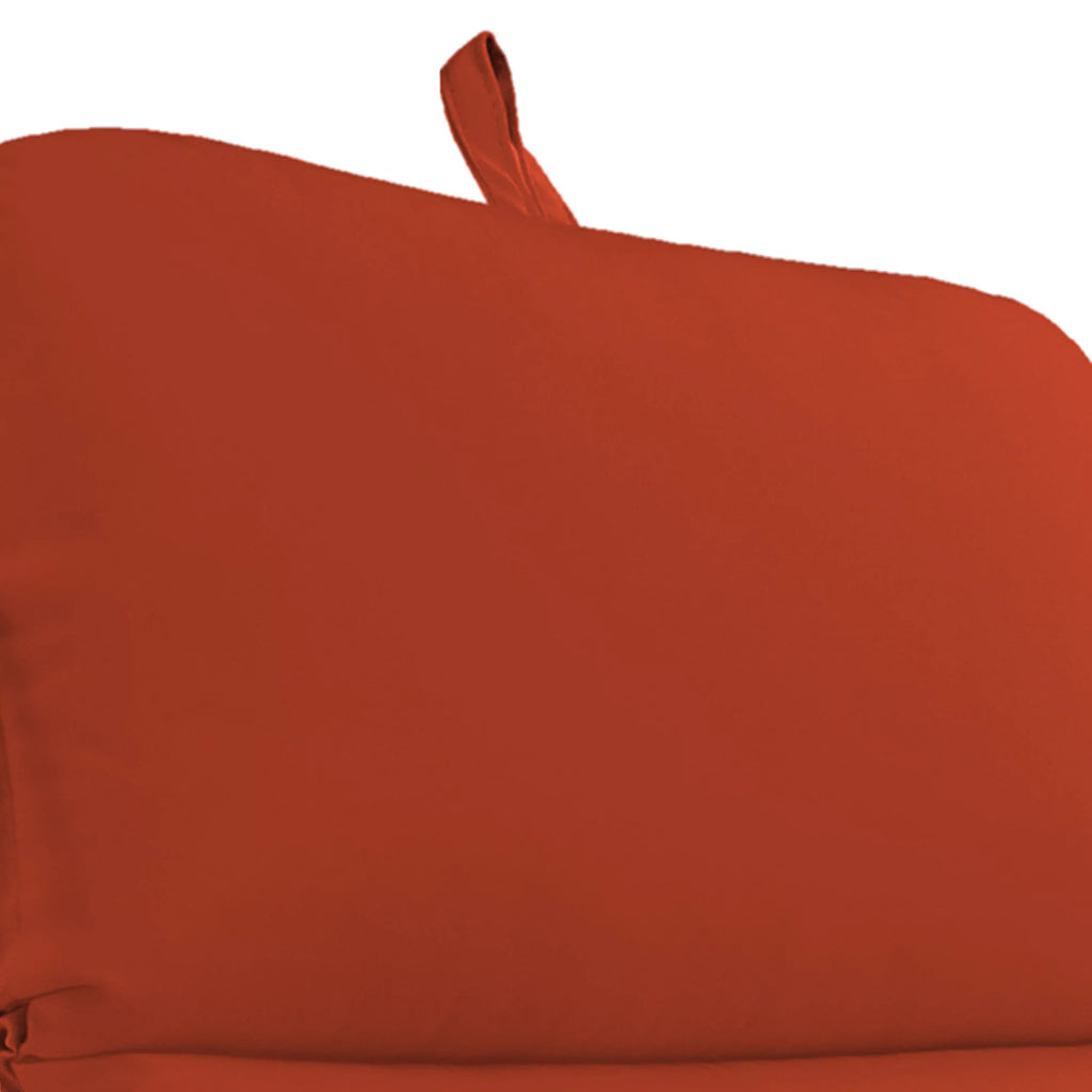 74" x 22" Terracotta Red Outdoor Chaise Lounge Cushion with Ties A293477