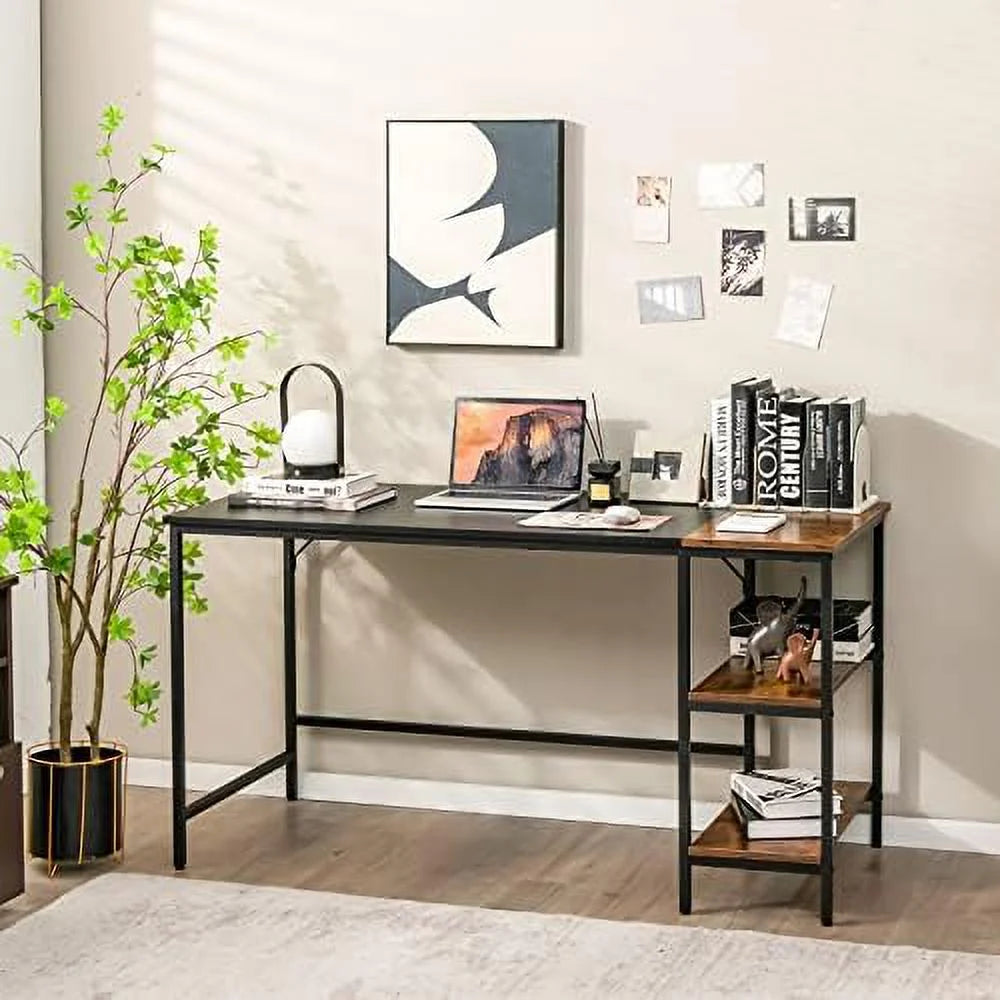55” Computer Desk with 2-Tier Shelves R65261