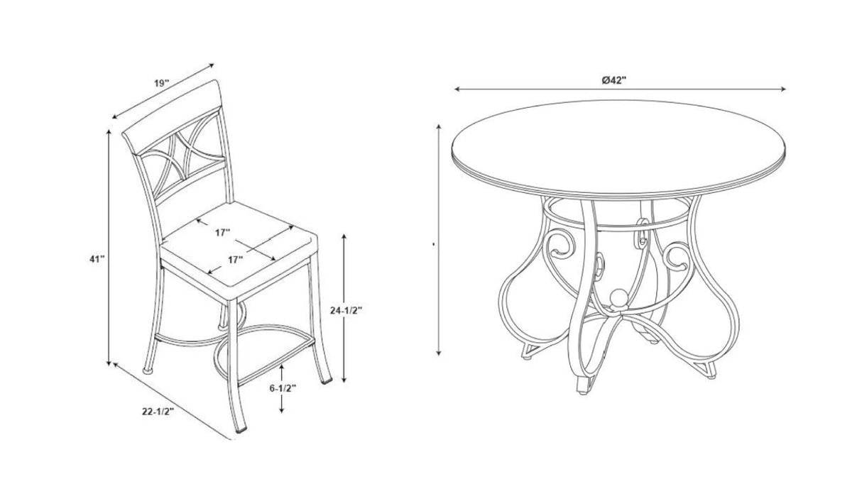 5 Piece Counter Height Dining Set A17129