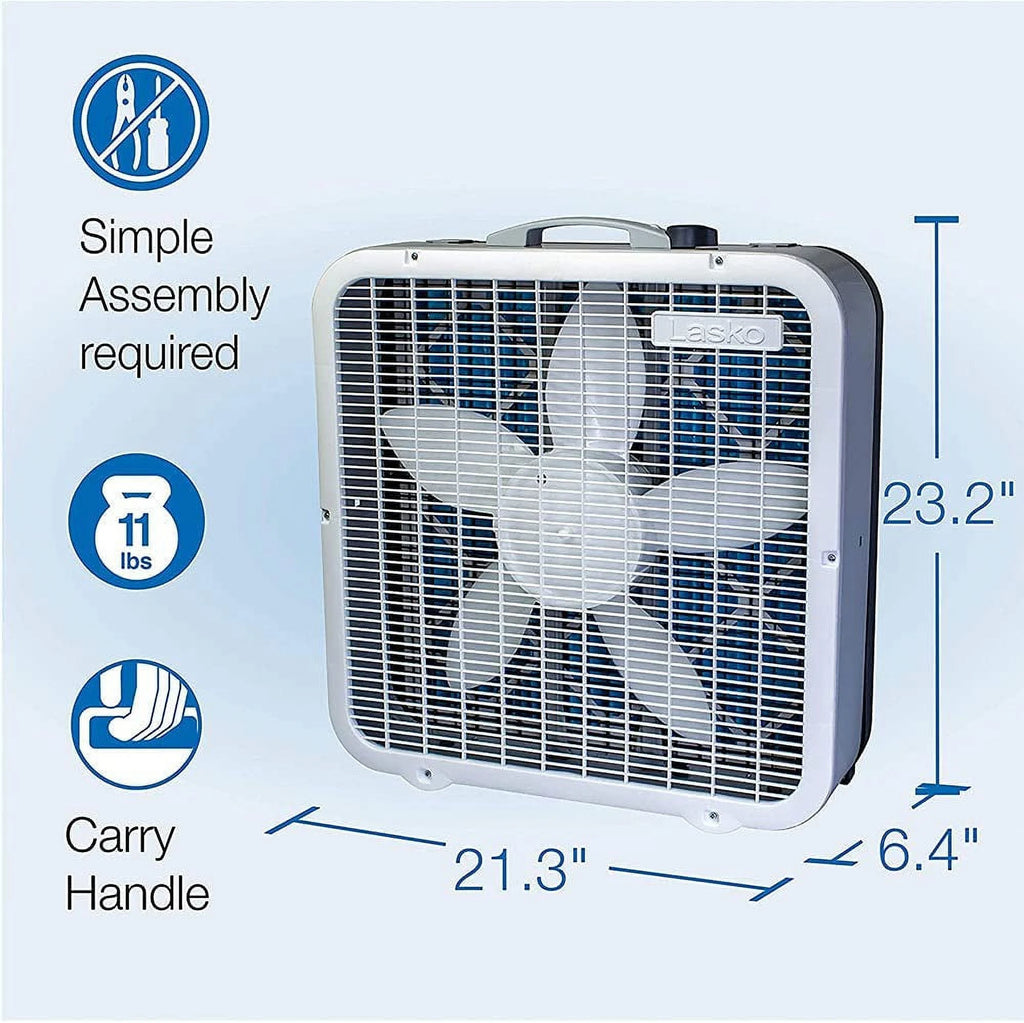 White 3 Speed Air Purifier Box Fan 2 Pack I839492