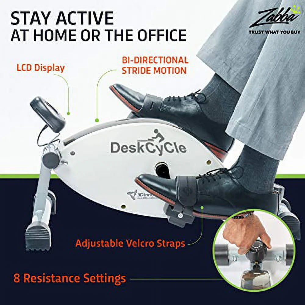White Under Desk Bike Pedal Exerciser Q241171