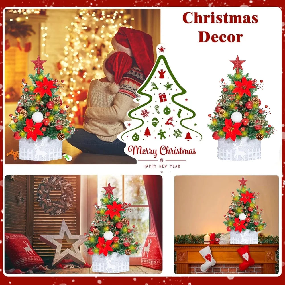 2ft Artificial Mini Christmas Pine Tree with Lights D256