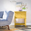 2 Drawer End Table with Storage Mustard Yellow W515