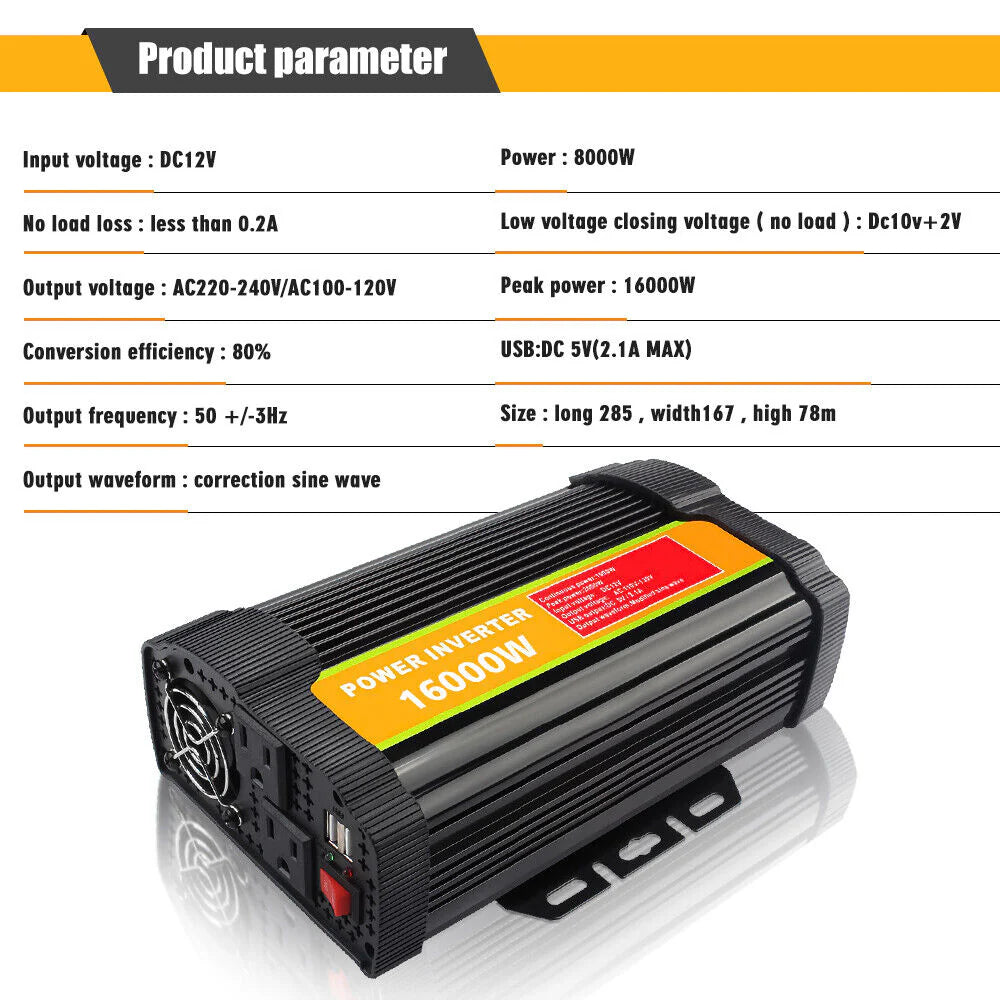8000 Watts Pure Sine Wave Power Inverter X561397