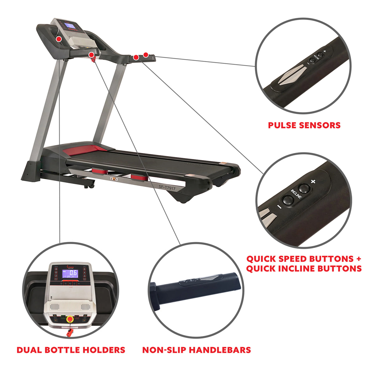 Electric Incline Treadmill with Bluetooth Speakers V842119