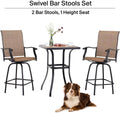 3 Piece Swivel Stools Set with Dining Chairs and Cafe Table S649456