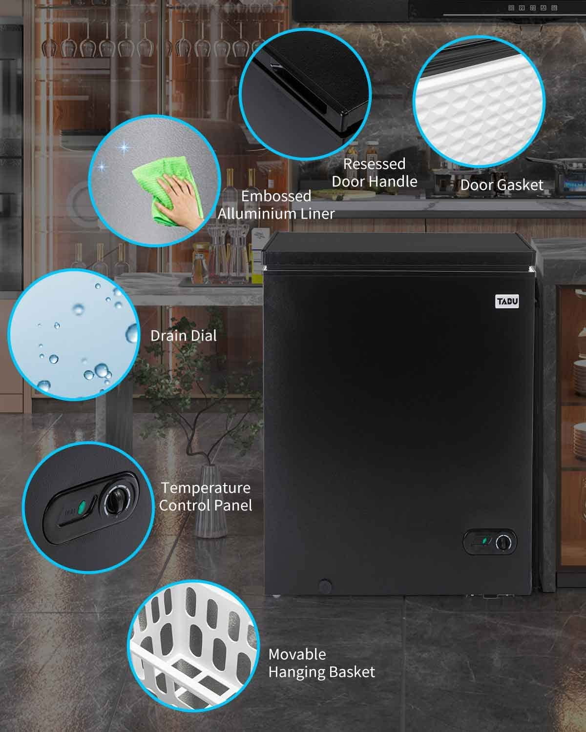 10.0 Cu Ft Black Chest Freezer with Removable Basket Z573287