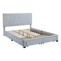 Light Gray Fabric Queen Bed with 2-Drawer M529413