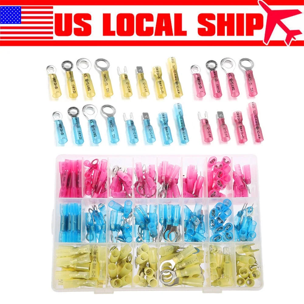 250x Heat Shrink Wire Connectors Crimp Terminals Kit U723774